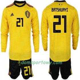 Koszulka Belgia BATSHUAYI 21 Dziecięcy Wyjazdowe Koszulki Piłkarskie Mistrzostwa Świata 2018 Długi Rękaw